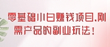 零基础小白赚钱项目，刚需产品的副业