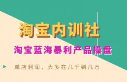 《淘宝内训社》淘宝蓝海暴利产品操盘内训