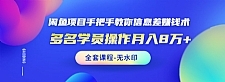 闲鱼项目手把手教你信息差赚钱术，多名演员操作月入8万+（全套课程无水印）