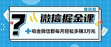 微信掘金课最新教程 打造微信吸金群，业绩暴涨100倍