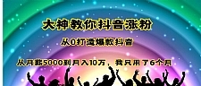 大神教你抖音涨粉：从0打造爆款抖音，从月薪5000到月入10万，我只用了6个月