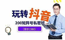 玩转抖音,200矩阵号私密班(原价1980)