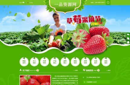 绿色水果蔬菜农产品织梦模板(带手机端)