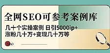 白杨全网SEO可参考案例库，几十个实操案例日引5000ip+涨粉百W+变现几十W等