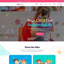 响应式粉色卡通的儿童教育机构网站HTML5模板