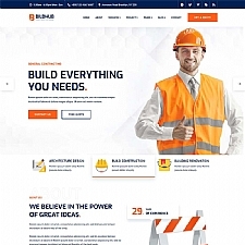 橙色响应式建筑结构工业网站模板